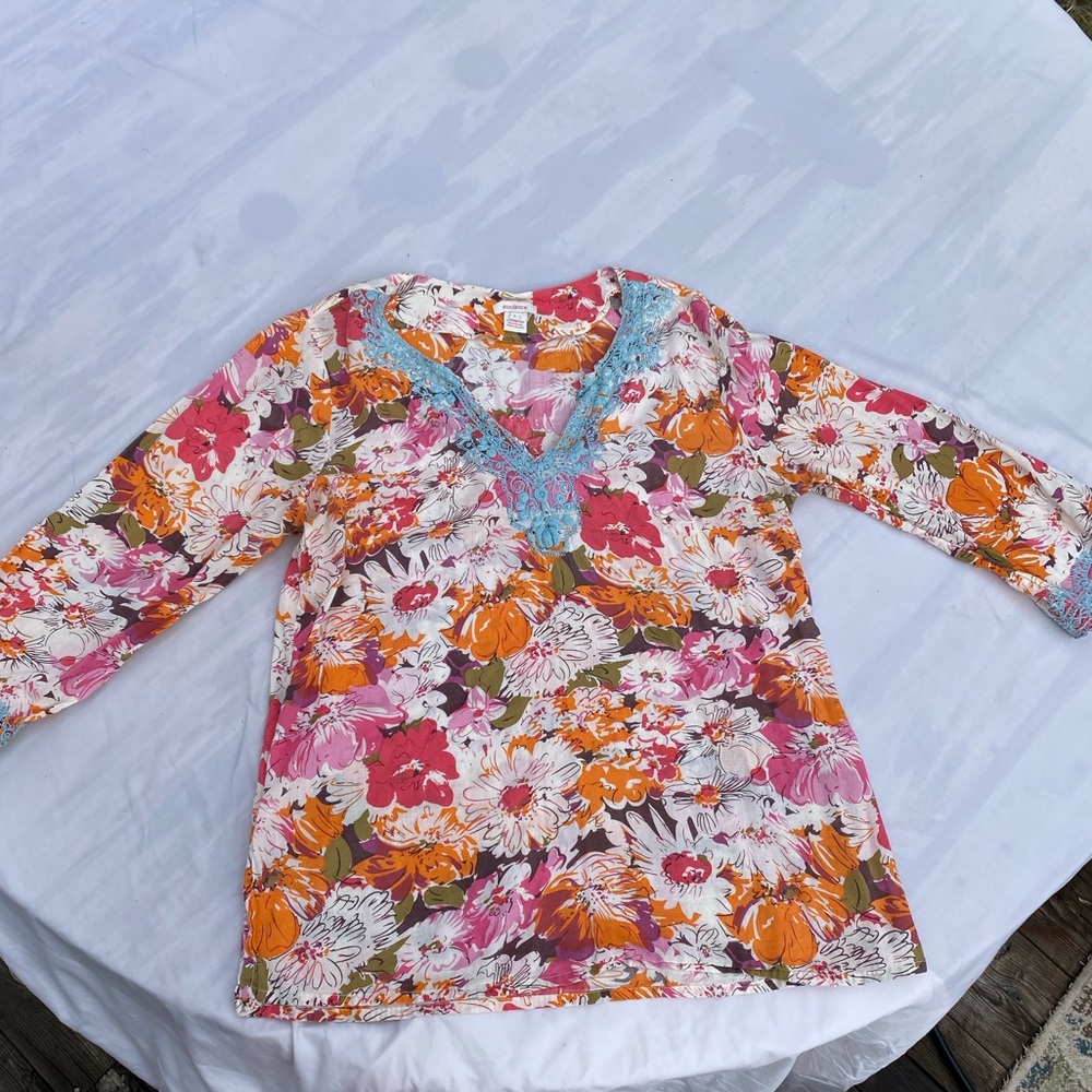 Sundance tunic top size large 100% cotton